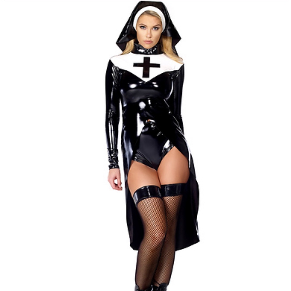 NEW For Play Saintlike Seductress Sexy Nun Halloween Costume Size M